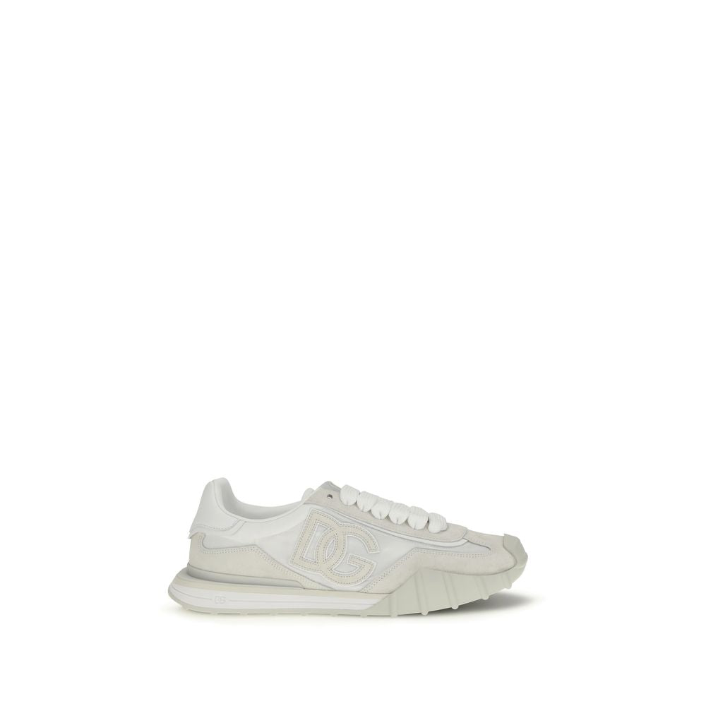 Dolce & Gabbana White Calf Leather Bos Taurus Athletic Sneakers Dolce & Gabbana