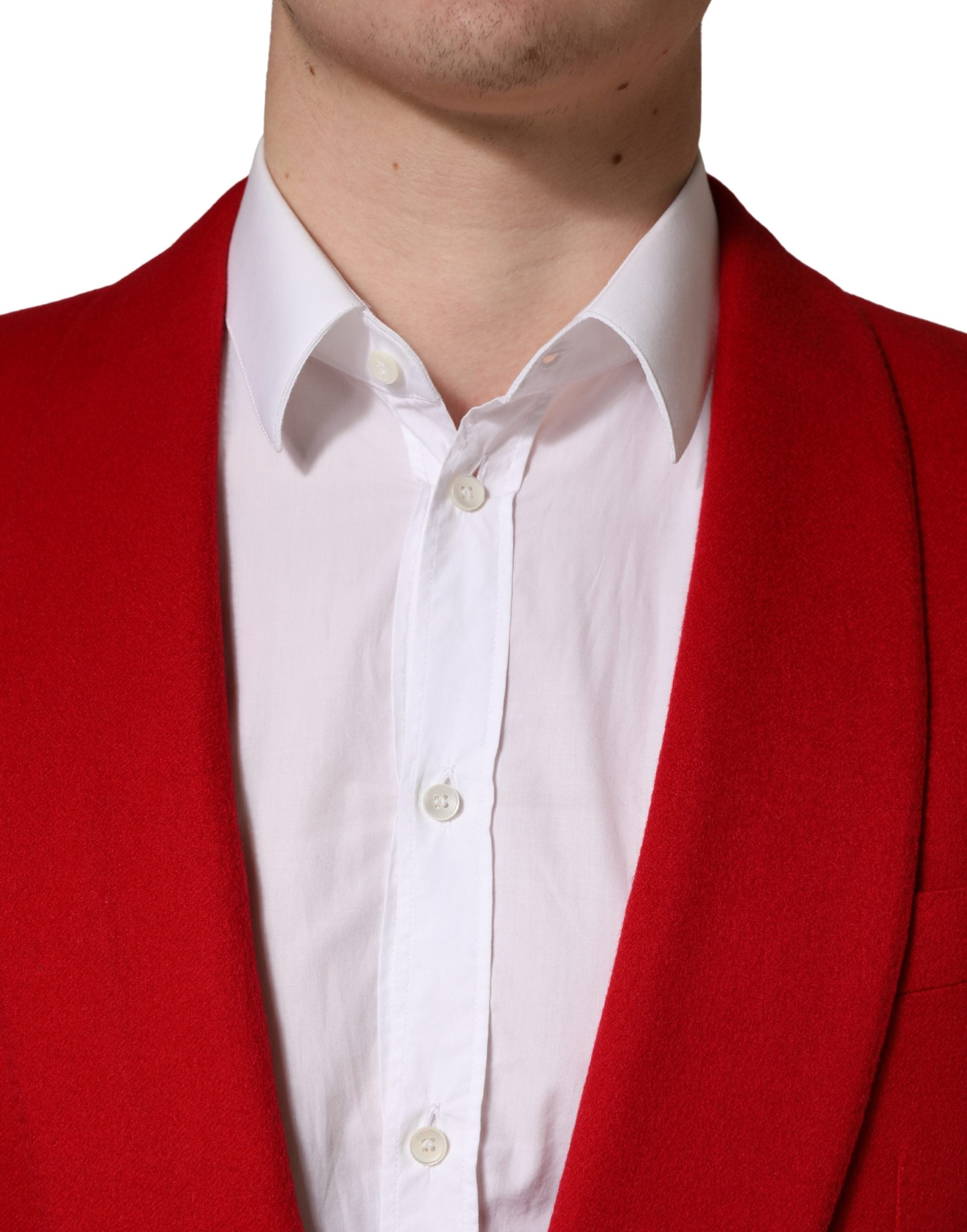Dolce & Gabbana Red Cashmere Single Breasted Jacket Blazer Dolce & Gabbana