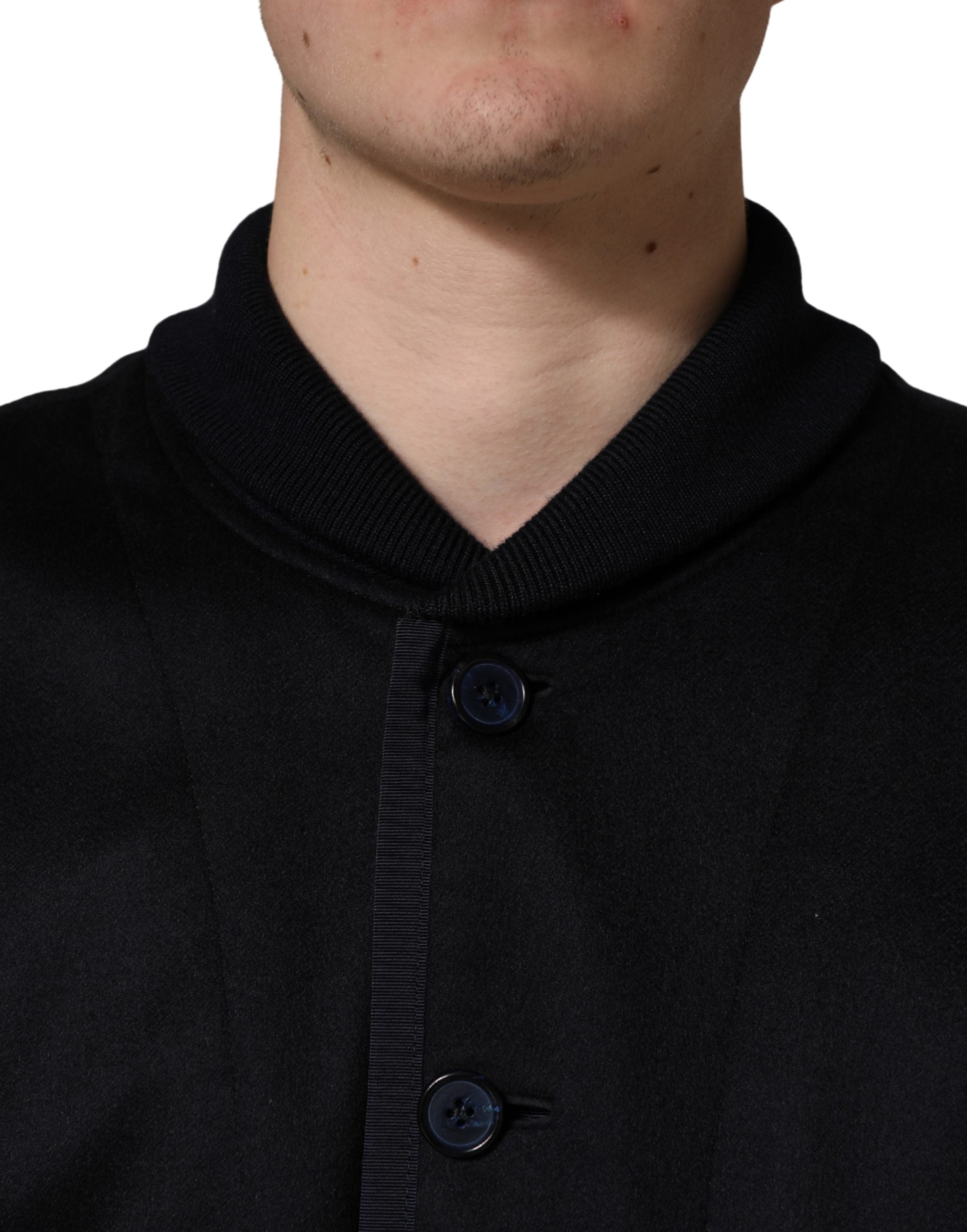 Dolce & Gabbana Black Cashmere Knitted Button Down Jacket Dolce & Gabbana