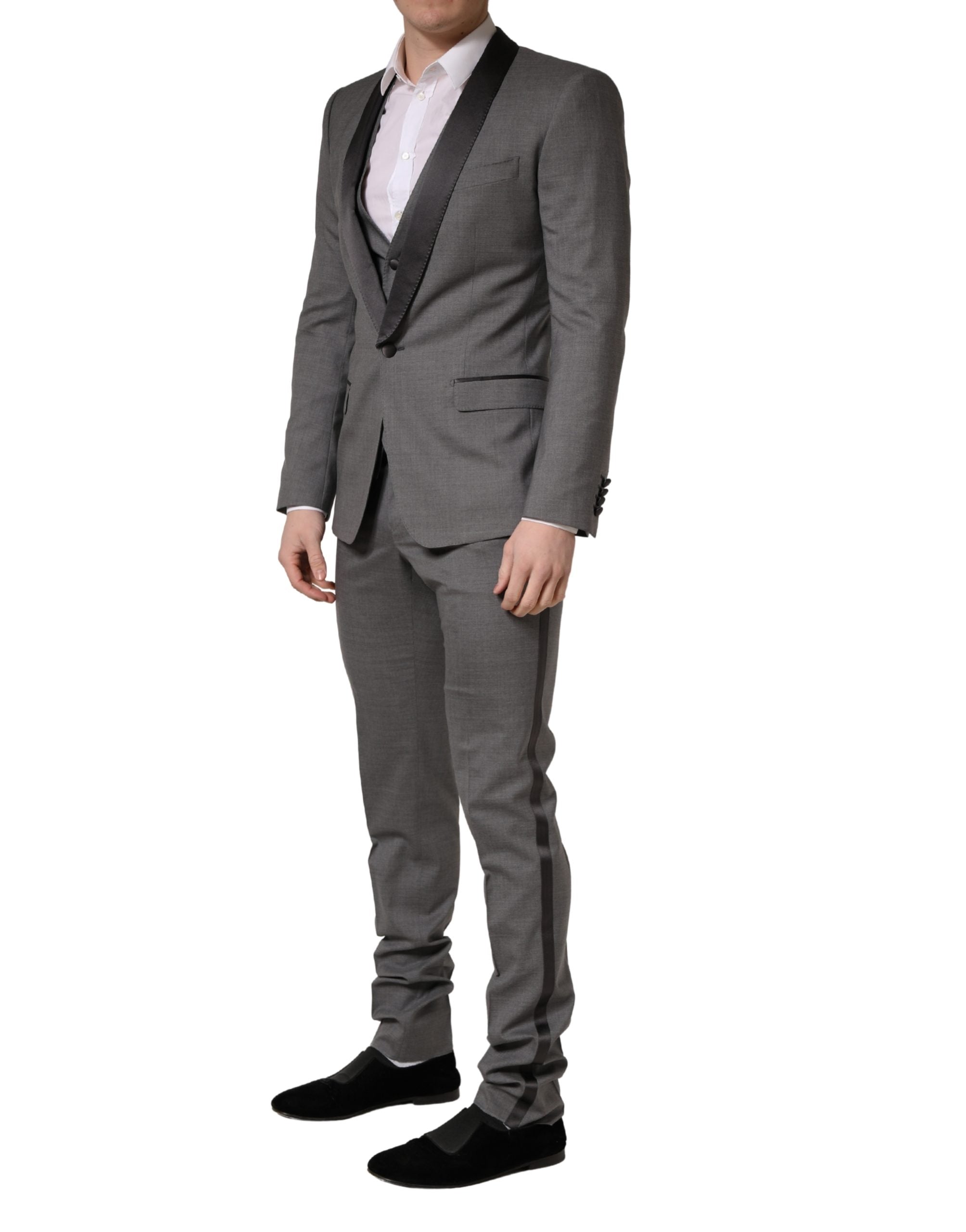 Dolce & Gabbana Gray Wool Single Breasted 1 Button 3PC Suit Dolce & Gabbana