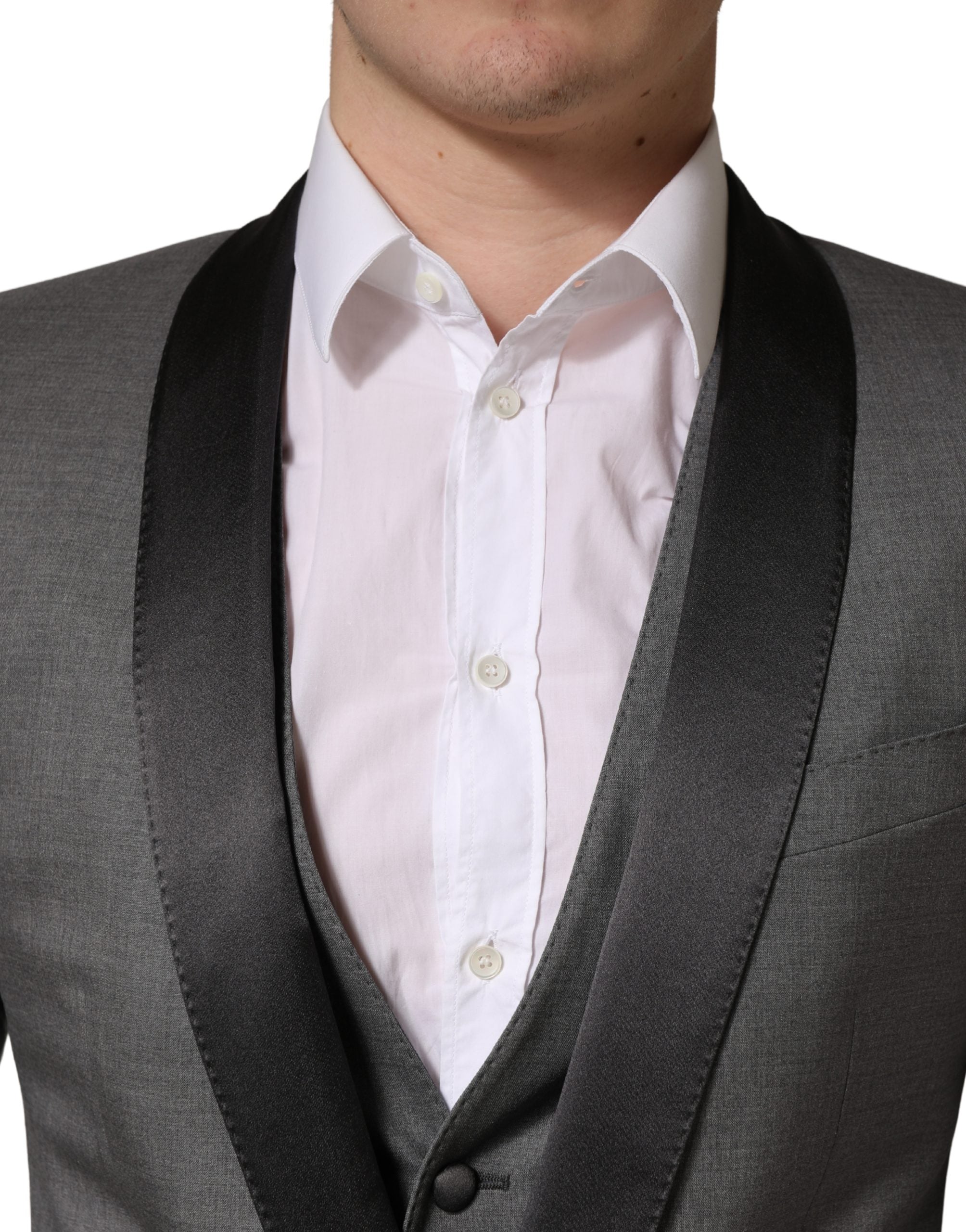 Dolce & Gabbana Gray Wool Single Breasted 1 Button 3PC Suit Dolce & Gabbana