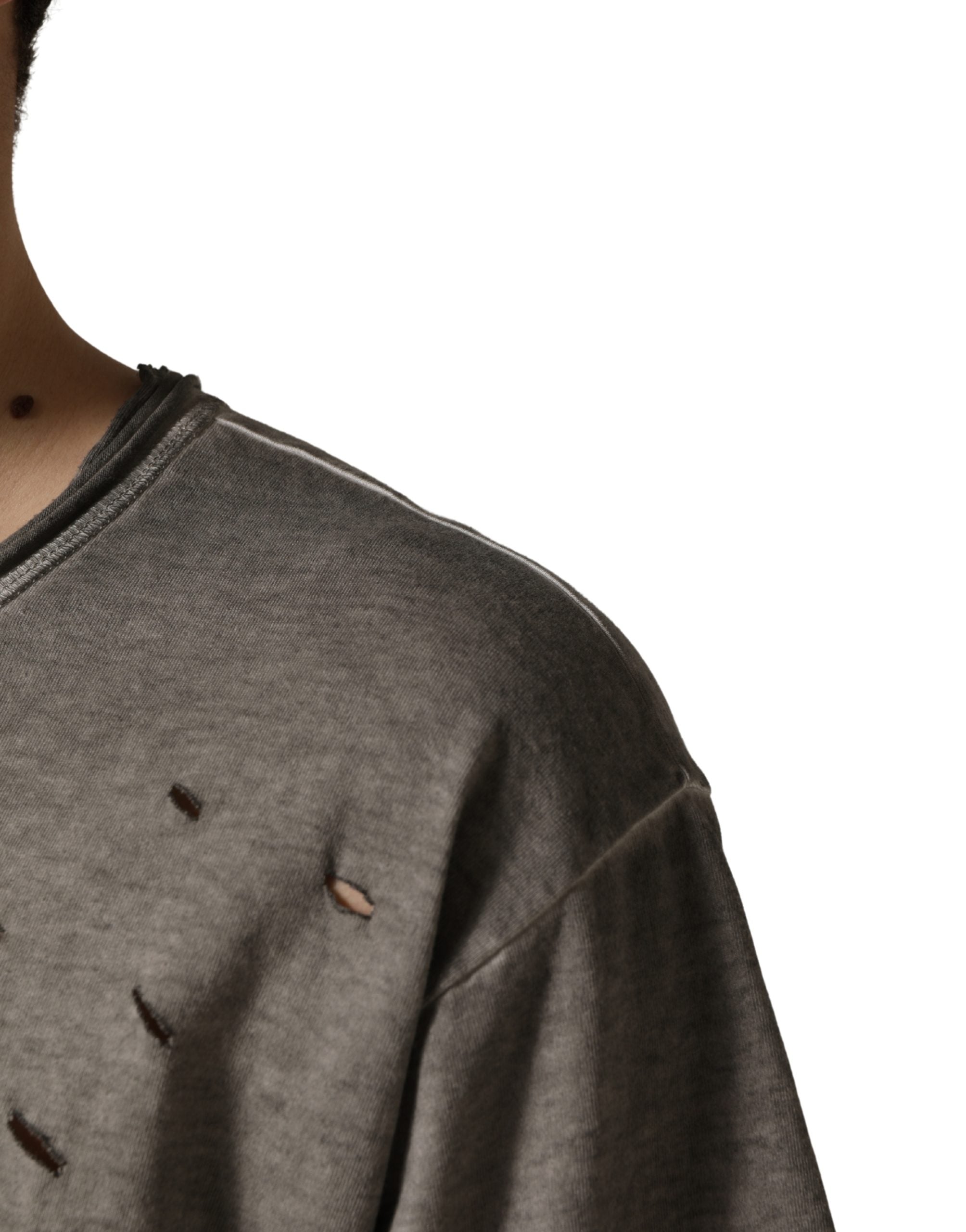 Dolce & Gabbana Gray DG Logo Print Cotton Round Neck T-shirt Dolce & Gabbana
