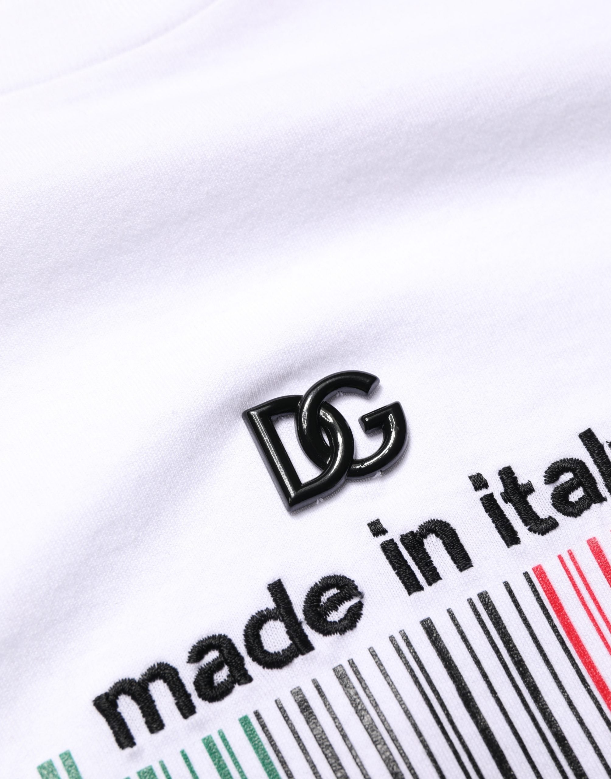 Dolce & Gabbana White Barcode Cotton Crew Neck Men T-shirt Dolce & Gabbana