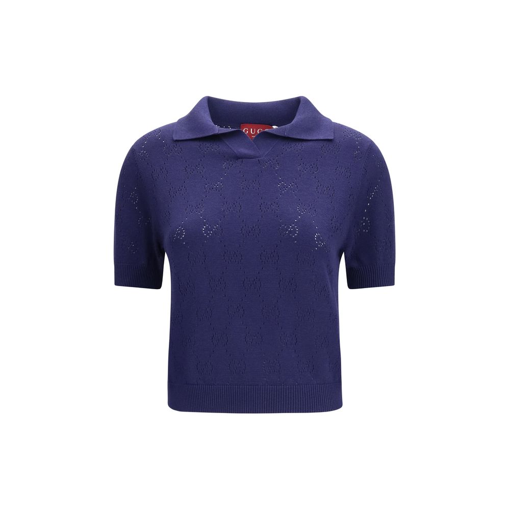 Gucci Blue Silk Dress Shirt Gucci