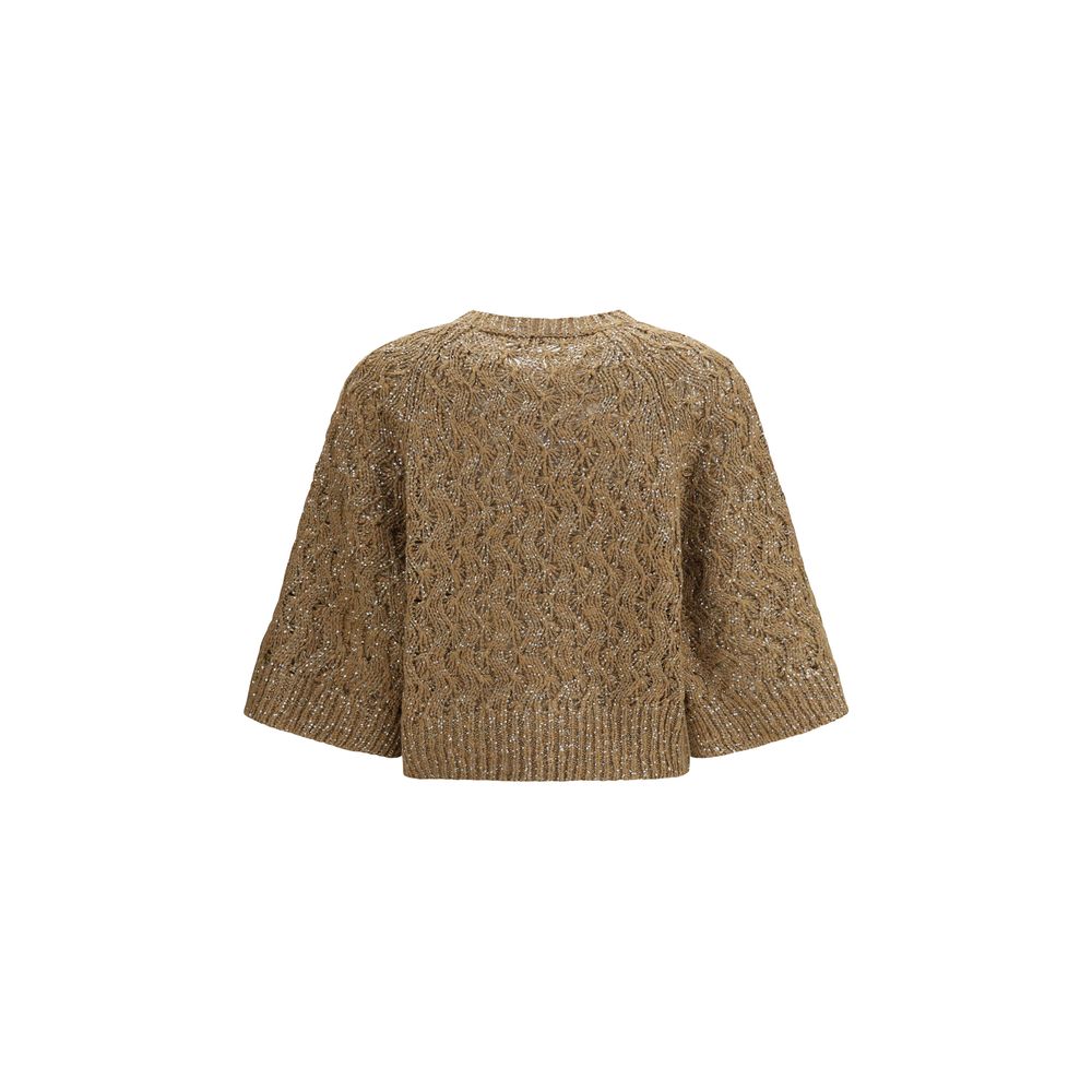 Brunello Cucinelli Beige Silk Sweatshirt Brunello Cucinelli