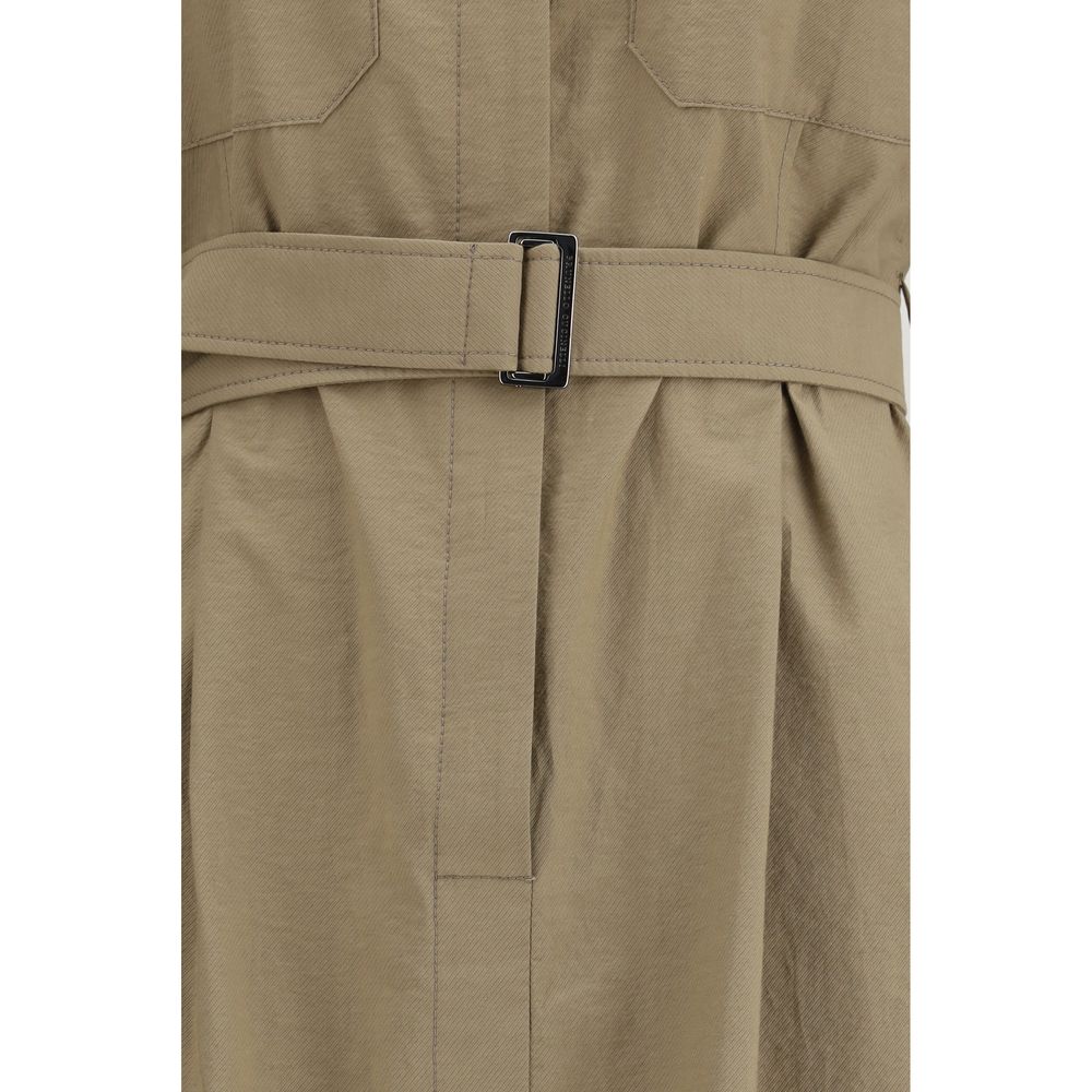 Brunello Cucinelli Beige Cotton Casual Dress Brunello Cucinelli