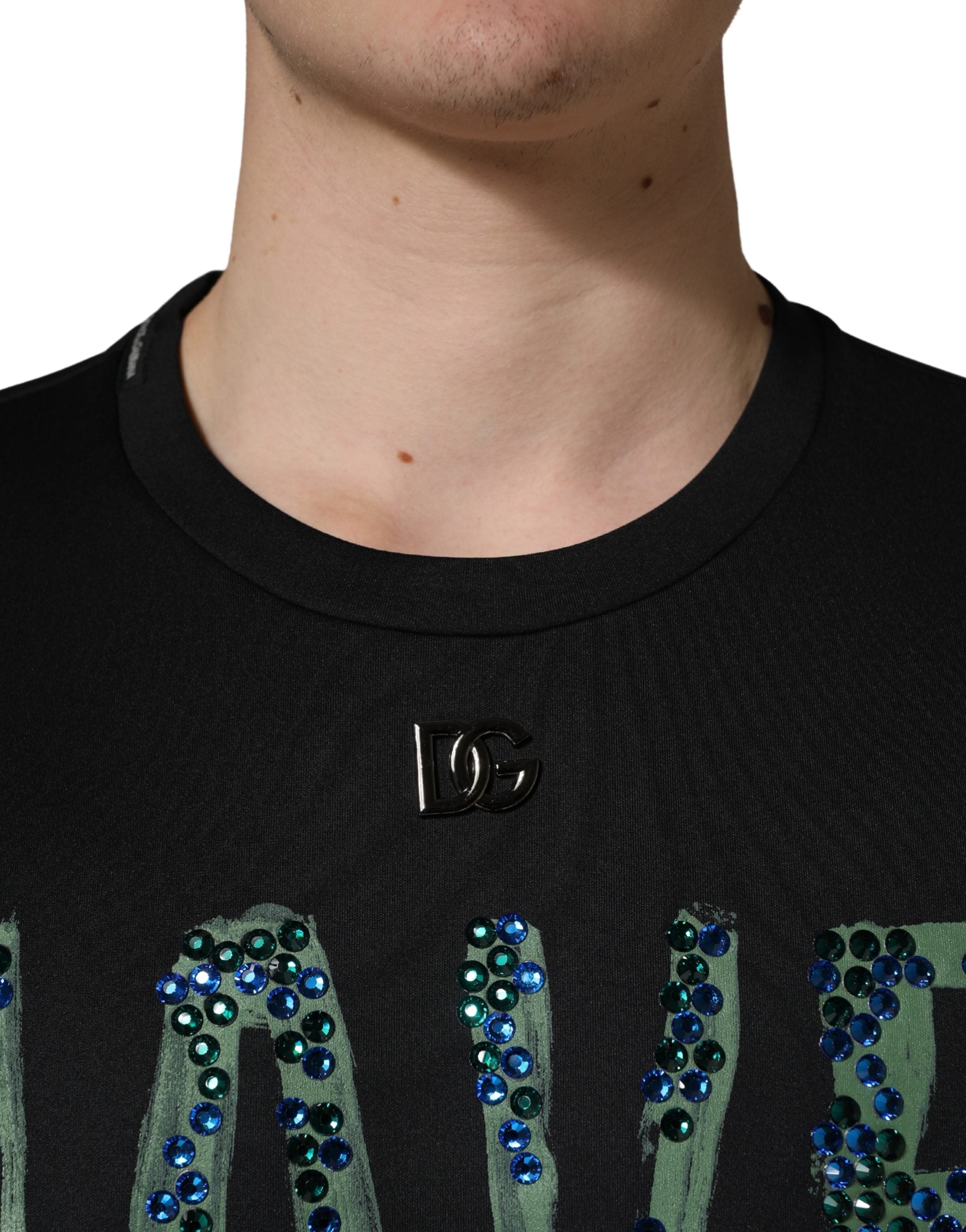 Dolce & Gabbana Black Have Fun Embellished Crew Neck T-shirt Dolce & Gabbana