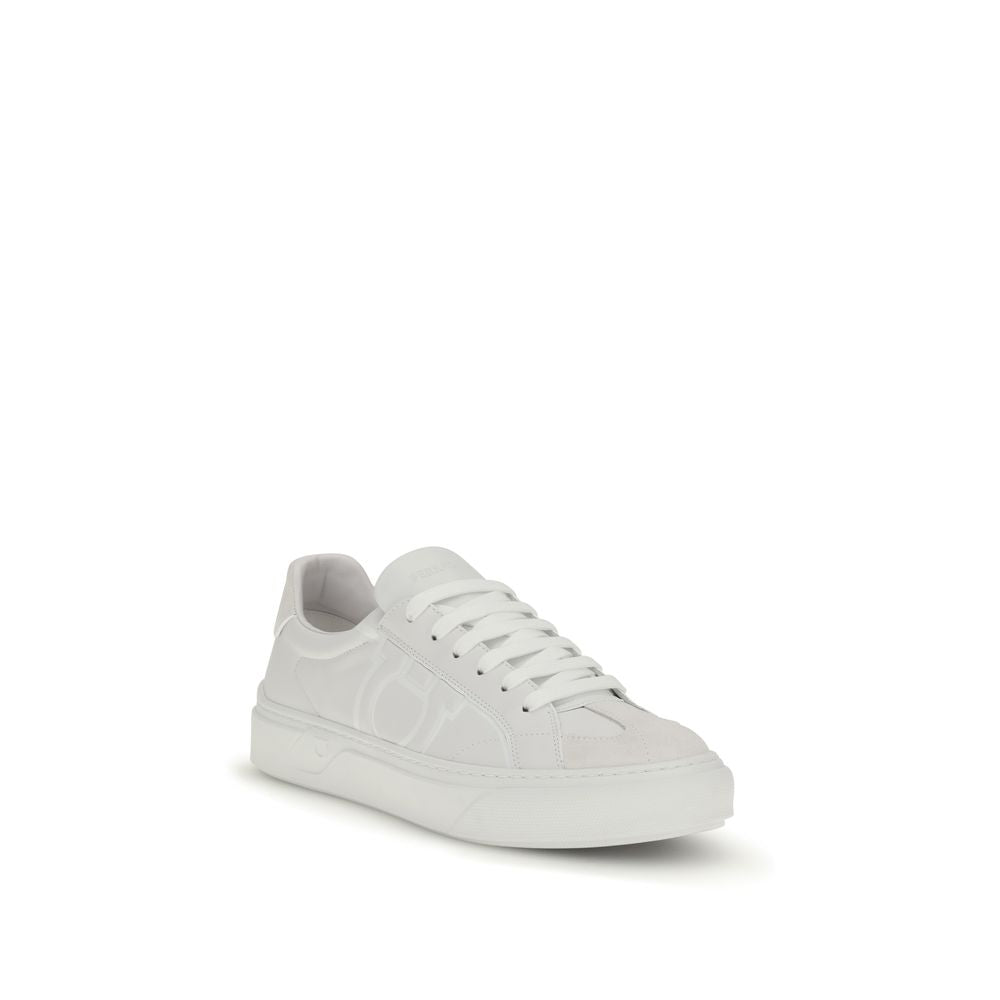 Ferragamo White Calf Leather Bos Taurus Sneakers Ferragamo