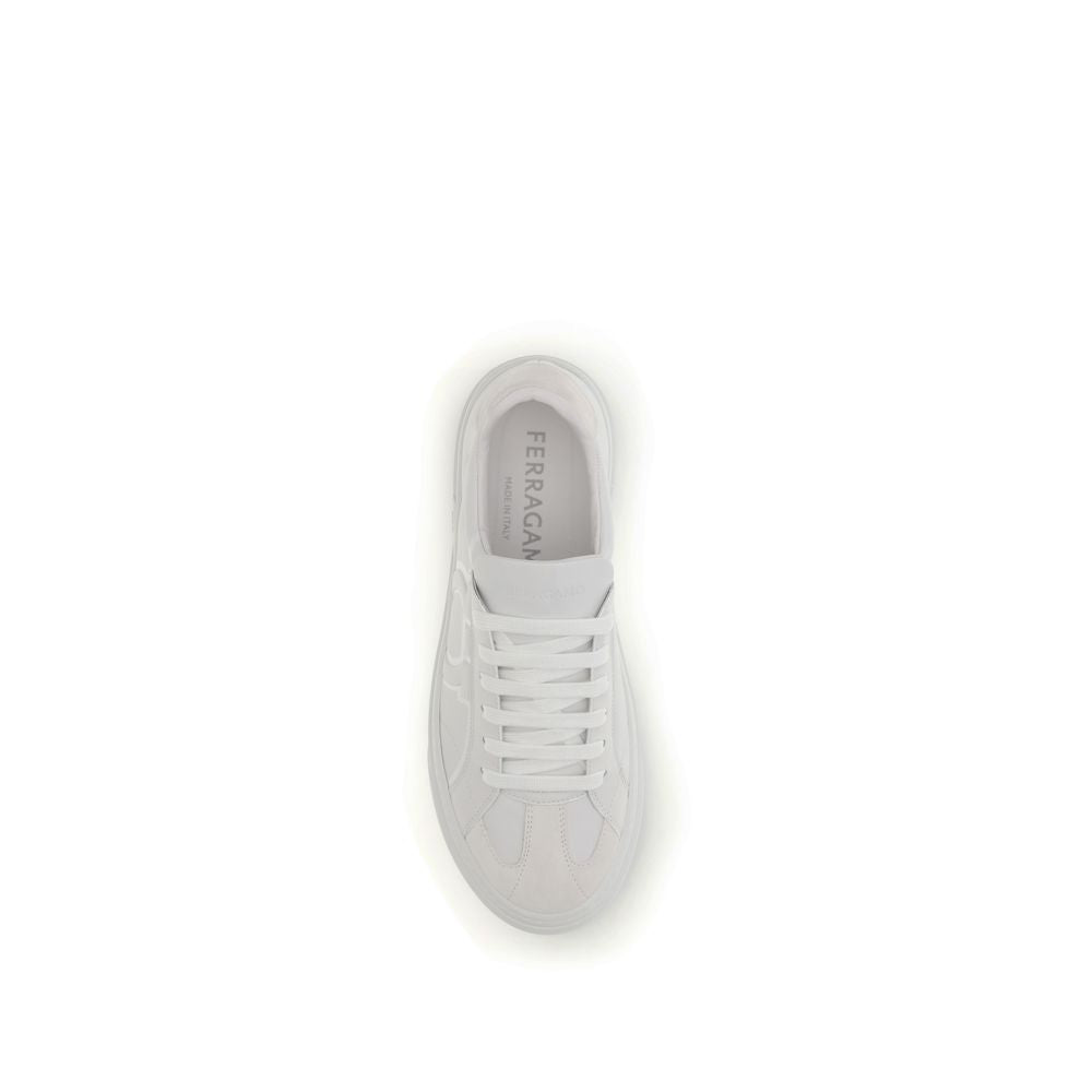 Ferragamo White Calf Leather Bos Taurus Sneakers Ferragamo