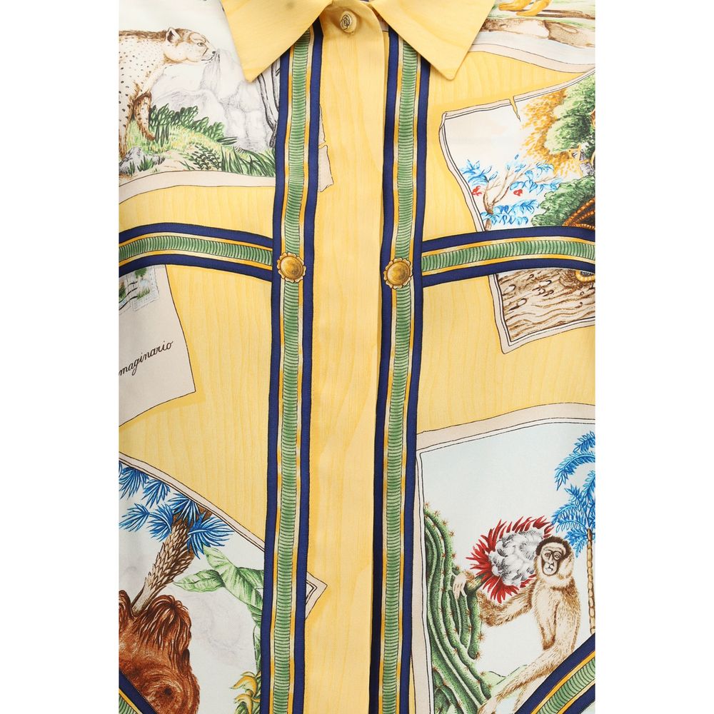 Gucci Bicolor Silk Pattern Shirt Gucci