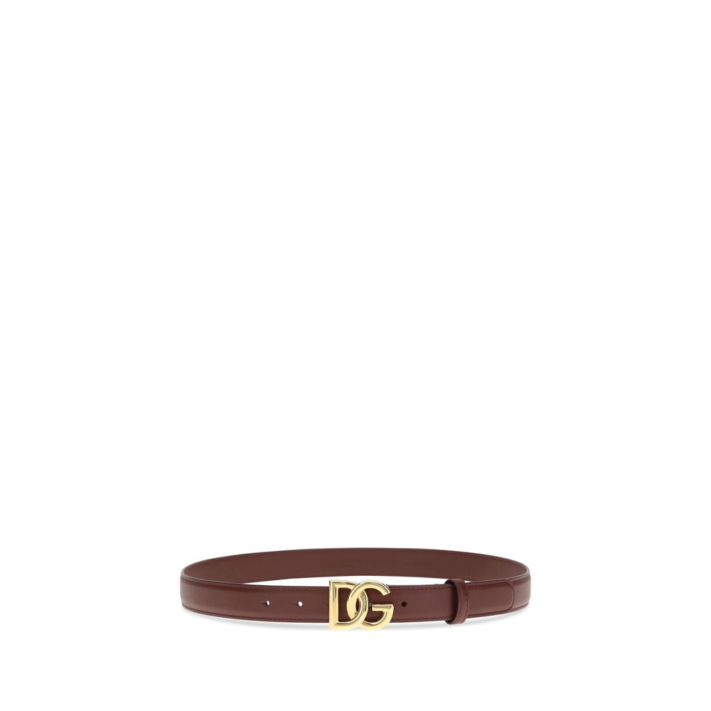 Dolce & Gabbana Bordeaux Calf Leather Bos Taurus Regular Belt Dolce & Gabbana
