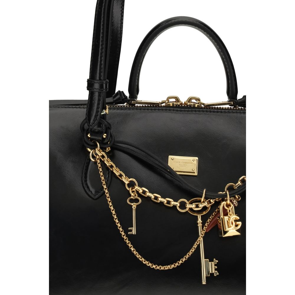 Dolce & Gabbana Black Calf Leather Bos Taurus Shoulder Bag Dolce & Gabbana