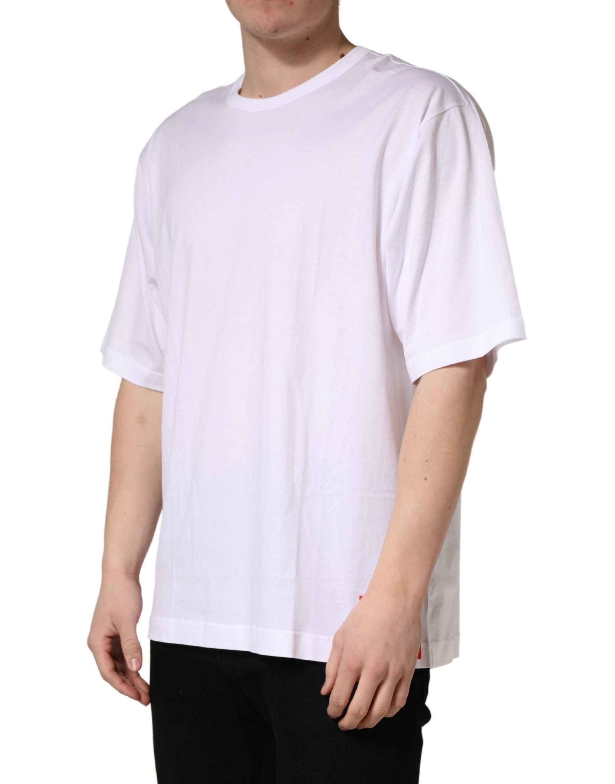 Dolce & Gabbana White Cotton Short Sleeves Crew Neck T-shirt Dolce & Gabbana
