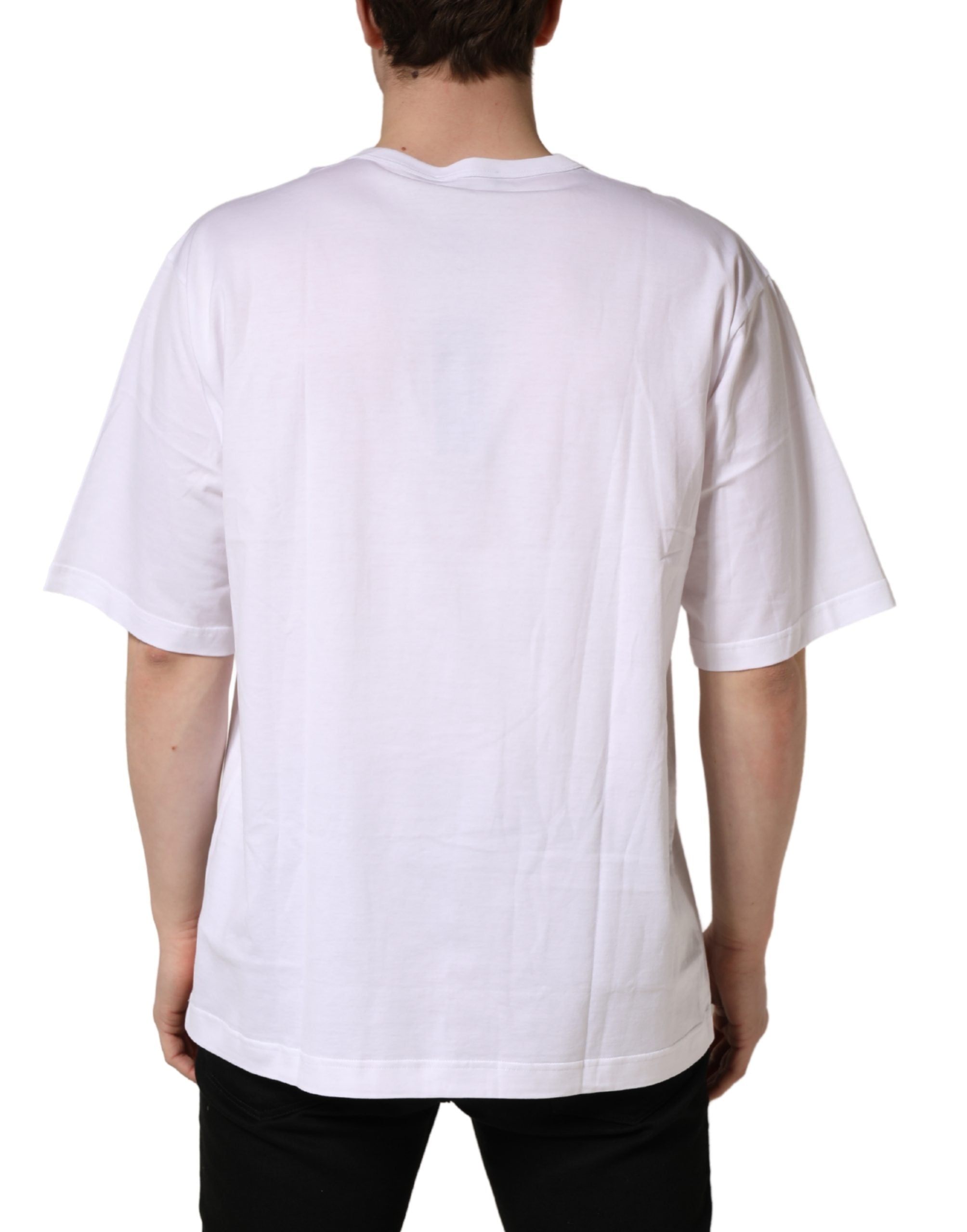 Dolce & Gabbana White Cotton Short Sleeves Crew Neck T-shirt Dolce & Gabbana