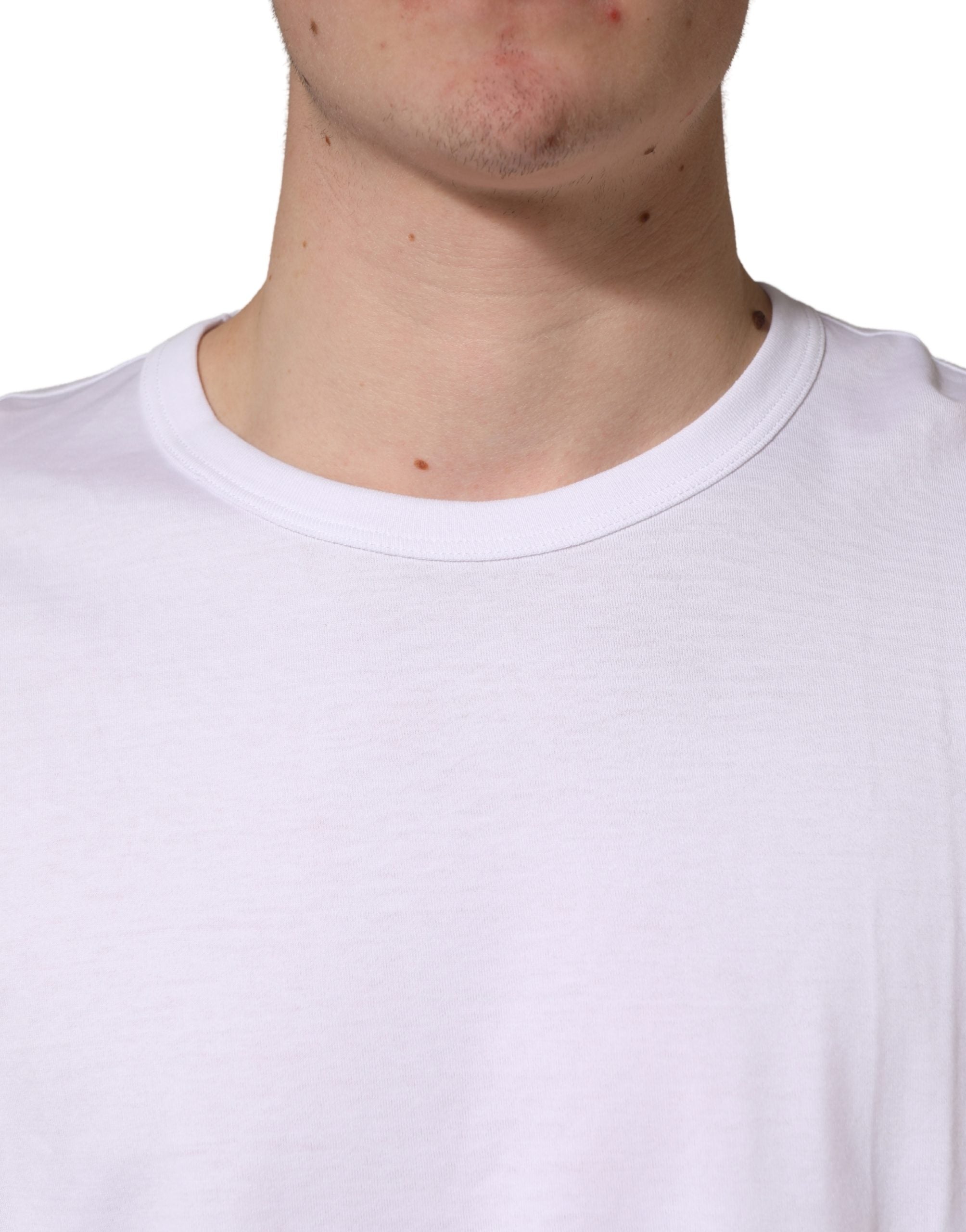 Dolce & Gabbana White Cotton Short Sleeves Crew Neck T-shirt Dolce & Gabbana