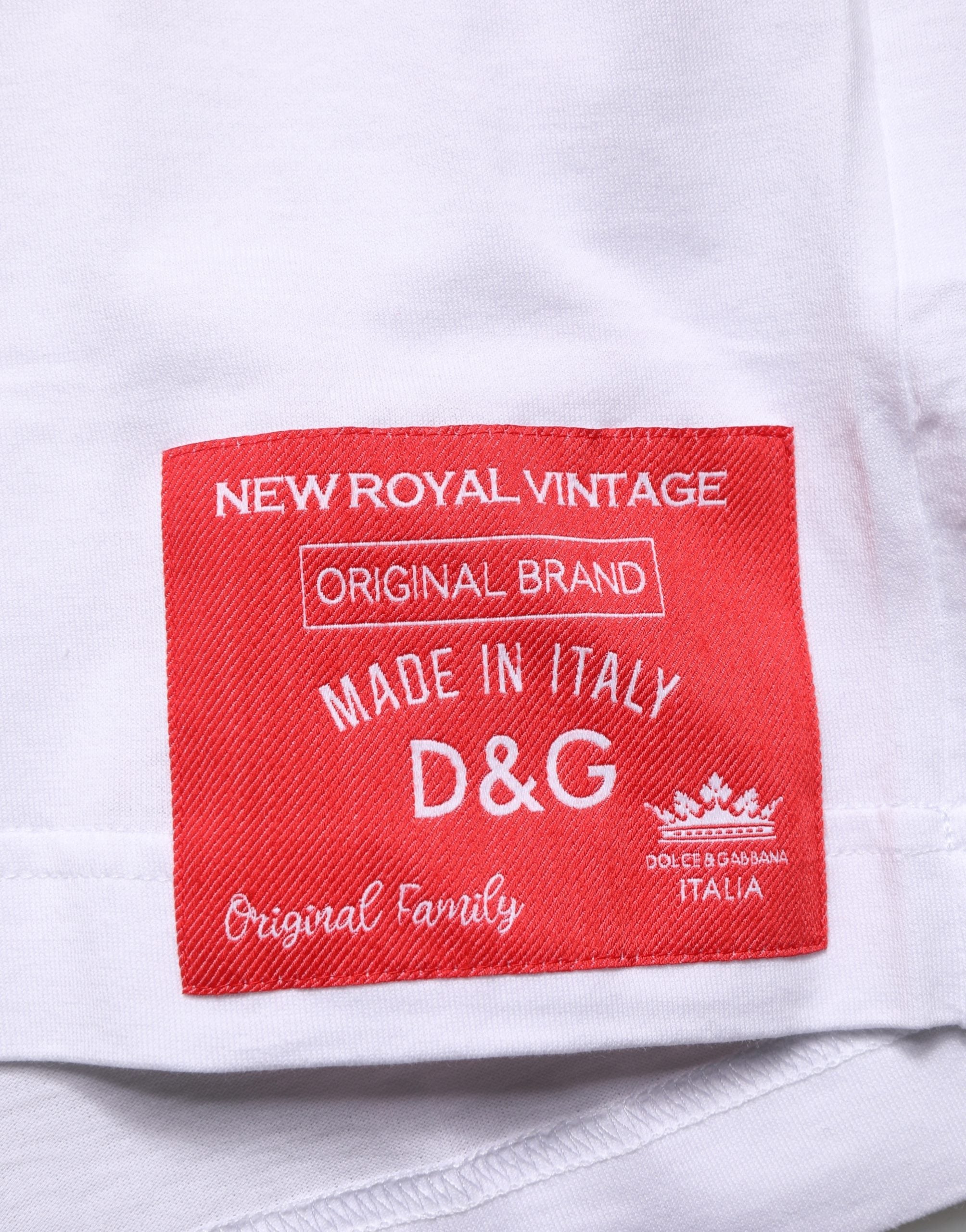 Dolce & Gabbana White Cotton Short Sleeves Crew Neck T-shirt Dolce & Gabbana