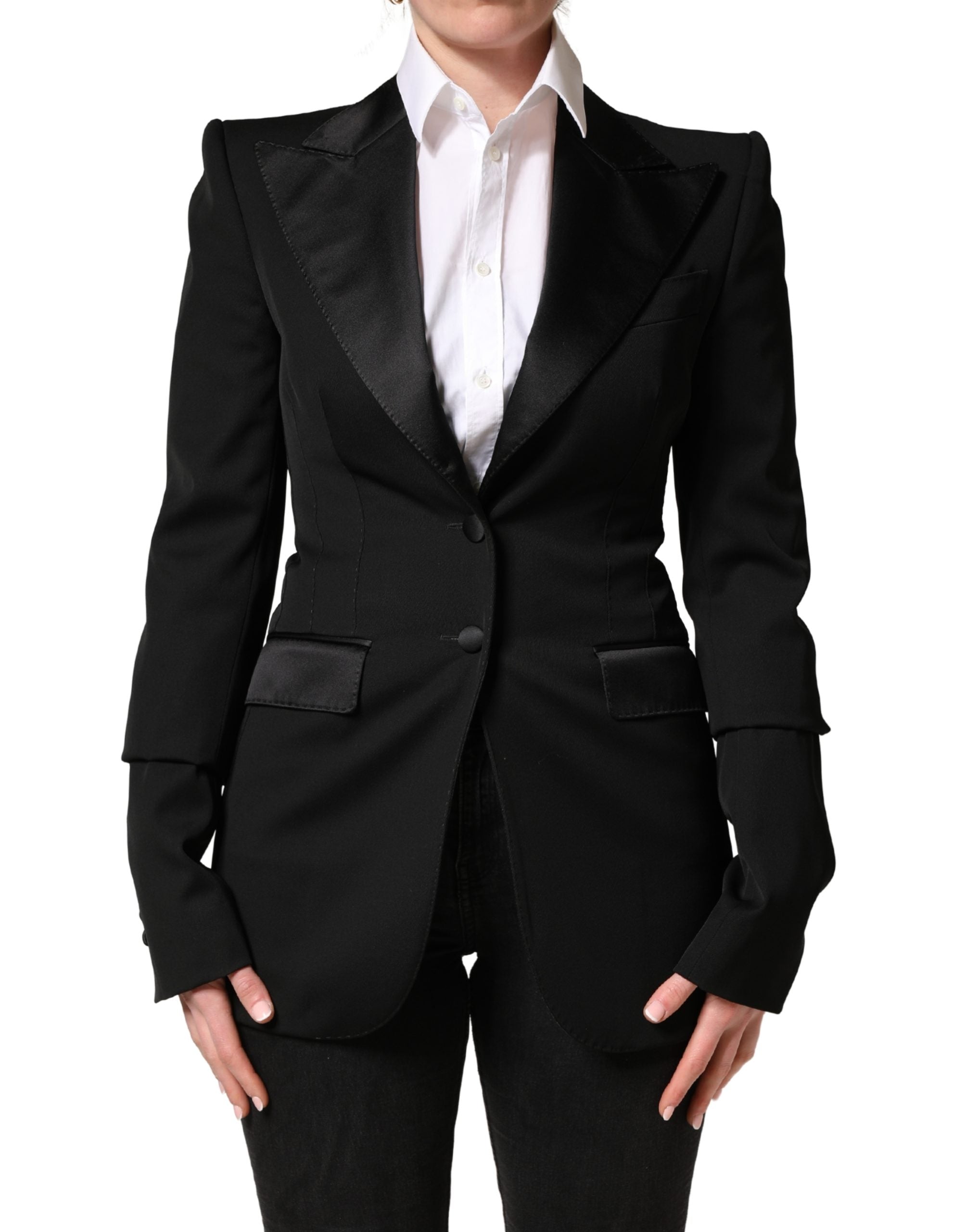 Dolce & Gabbana Black Wool Single Breasted Blazer Jacket Dolce & Gabbana
