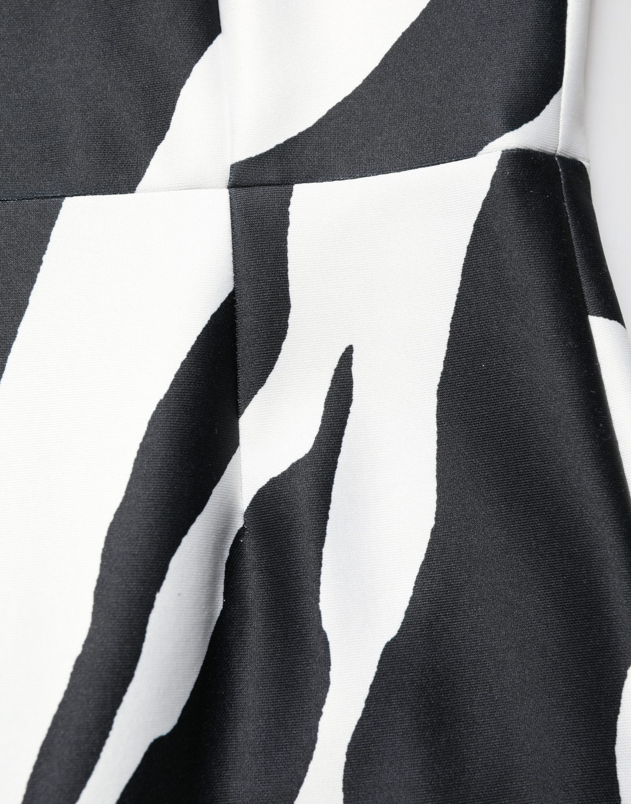 Dolce & Gabbana Black White Polyester Zebra Pattern Jumpsuit Dolce & Gabbana
