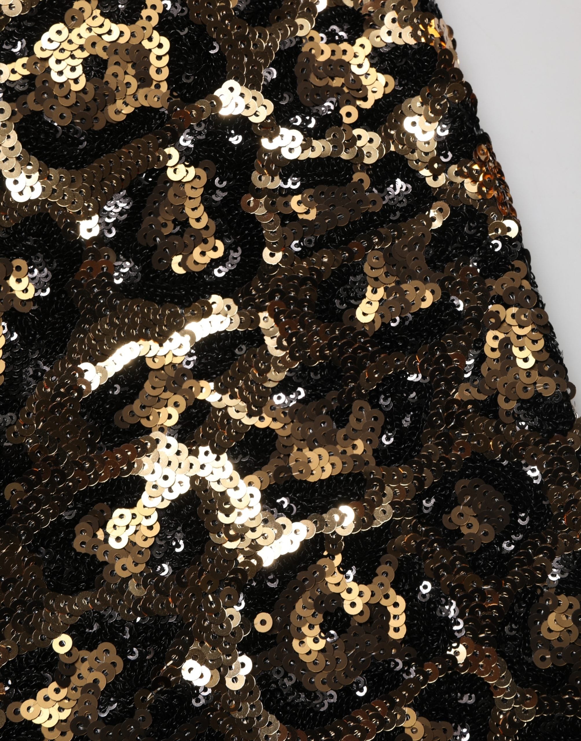 Dolce & Gabbana Gold Leopard Sequined Straight Trouser Pants Dolce & Gabbana
