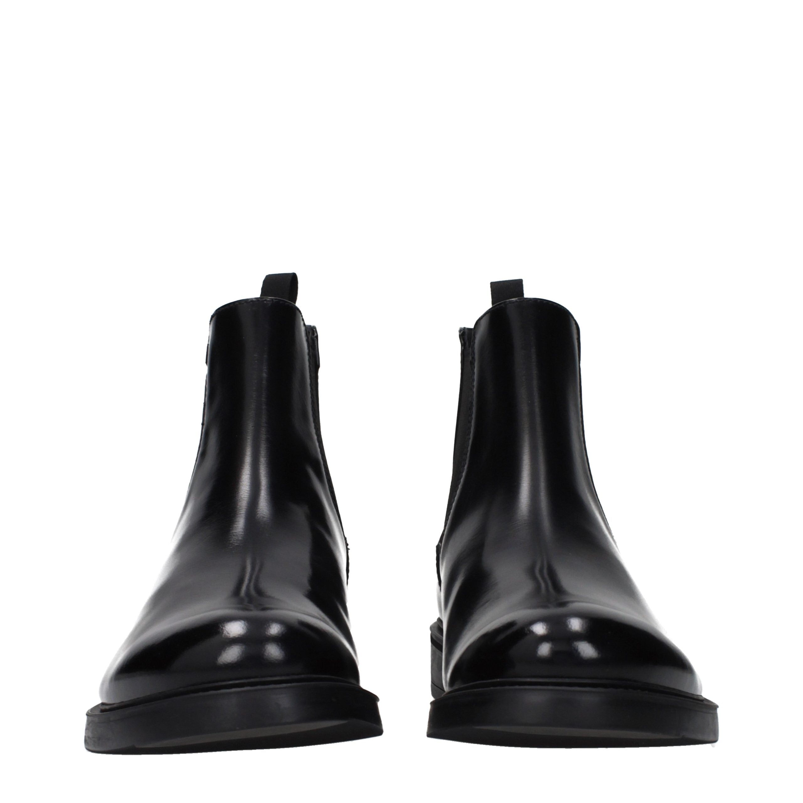 Prada Black Leather Ankle Boots Prada