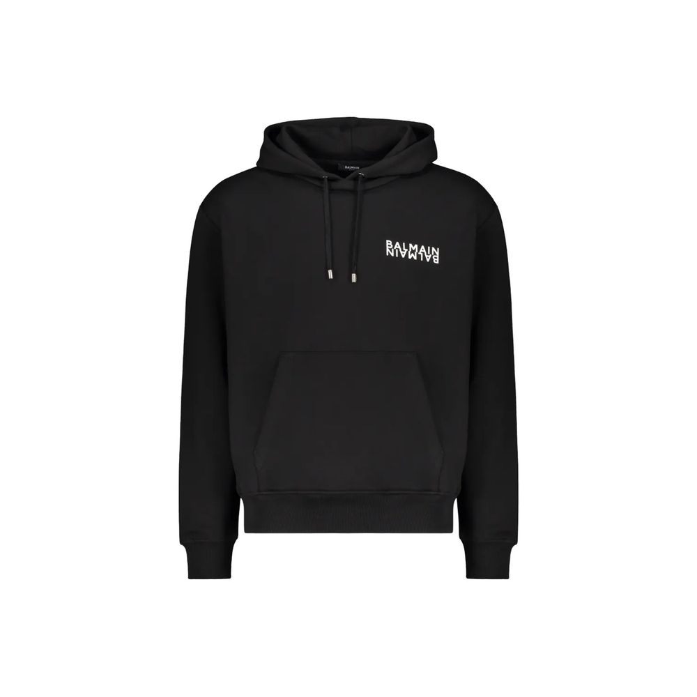 Balmain Black Cotton Hoodie Balmain