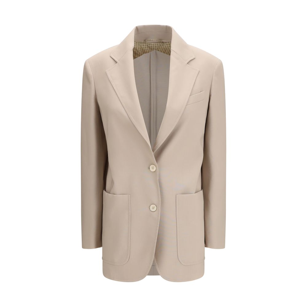 Max Mara Beige Fleece Wool Blazer Max Mara