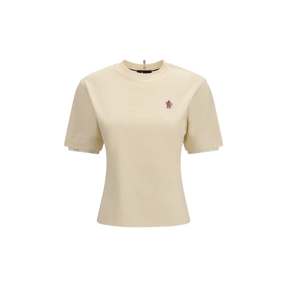 Moncler Grenoble Beige Cotton T-Shirt Moncler Grenoble