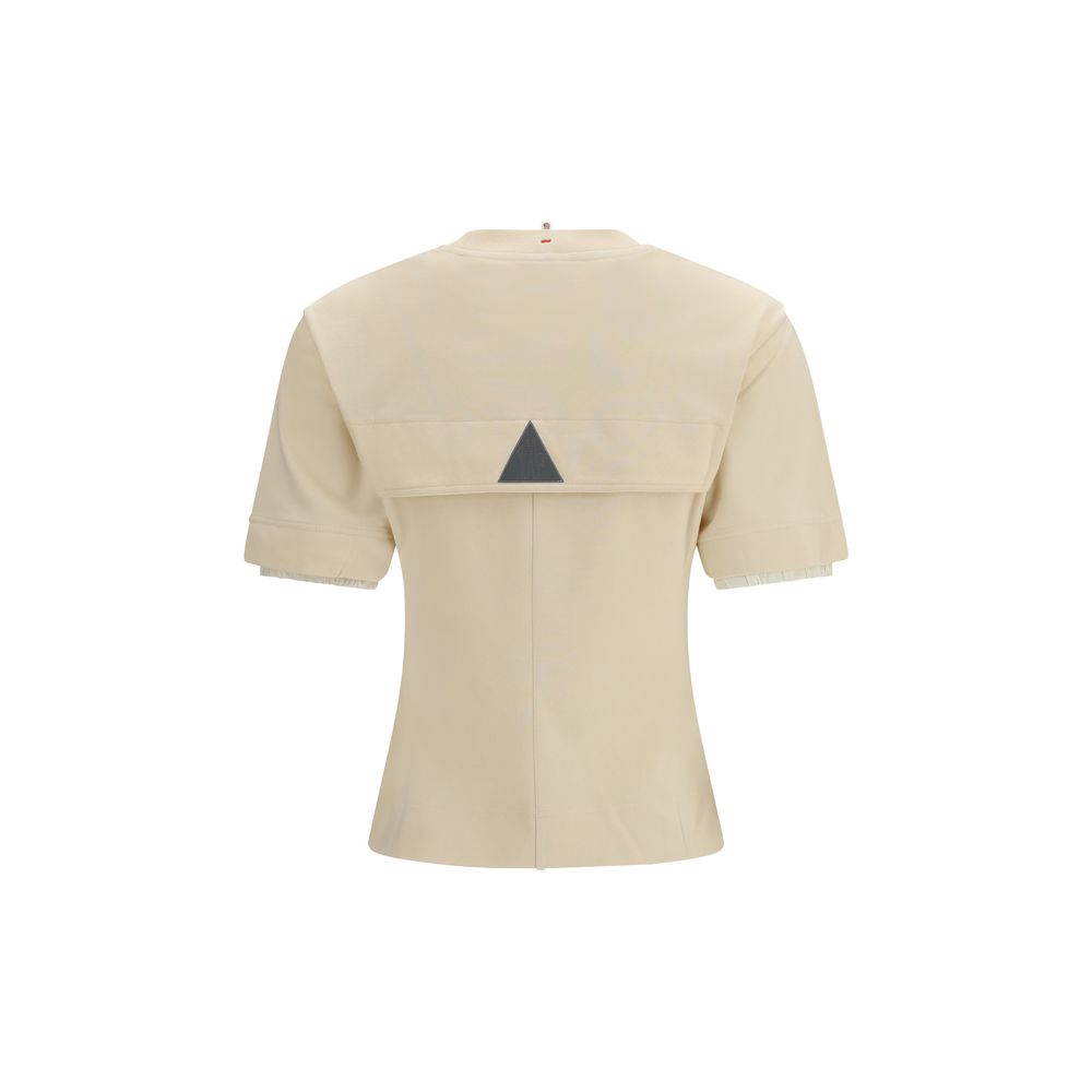 Moncler Grenoble Beige Cotton T-Shirt Moncler Grenoble