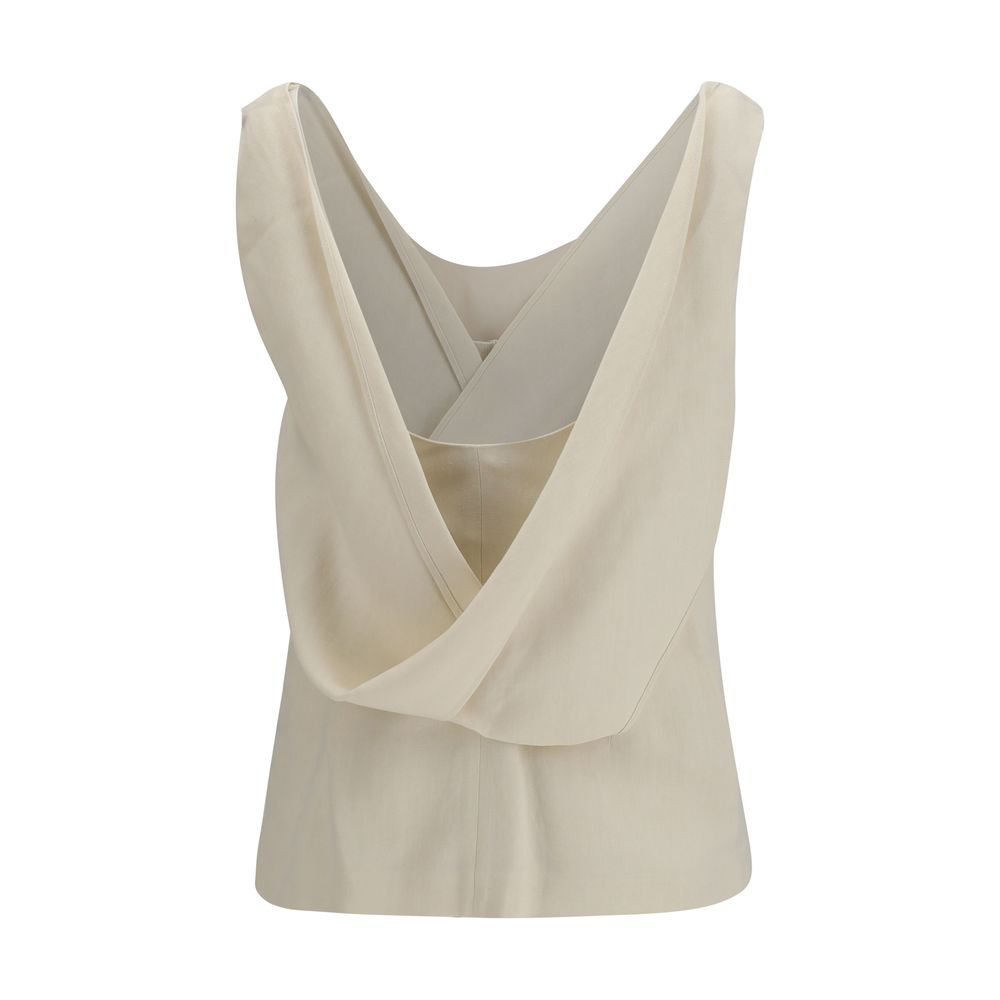 Brunello Cucinelli Beige Viscose Blouse Brunello Cucinelli