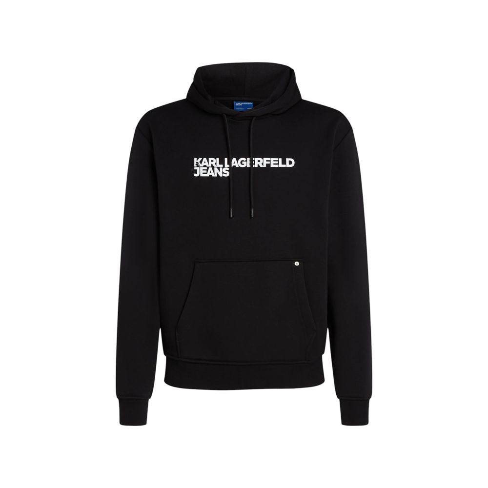 Karl Lagerfeld Black Cotton Hoodie Karl Lagerfeld