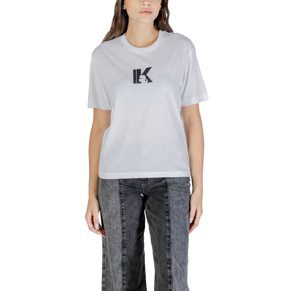 Karl Lagerfeld White Cotton T-Shirt Karl Lagerfeld