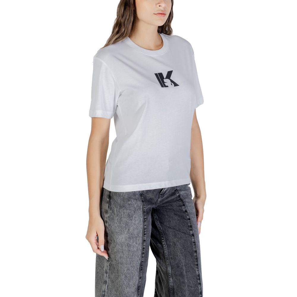 Karl Lagerfeld White Cotton T-Shirt Karl Lagerfeld