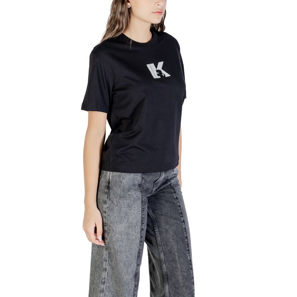 Karl Lagerfeld Black Cotton T-Shirt Karl Lagerfeld