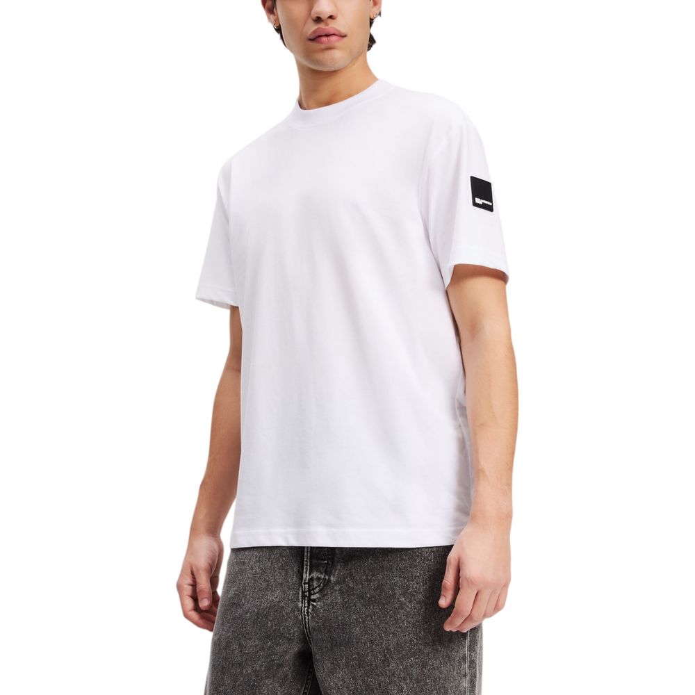 Karl Lagerfeld White Cotton T-Shirt Karl Lagerfeld