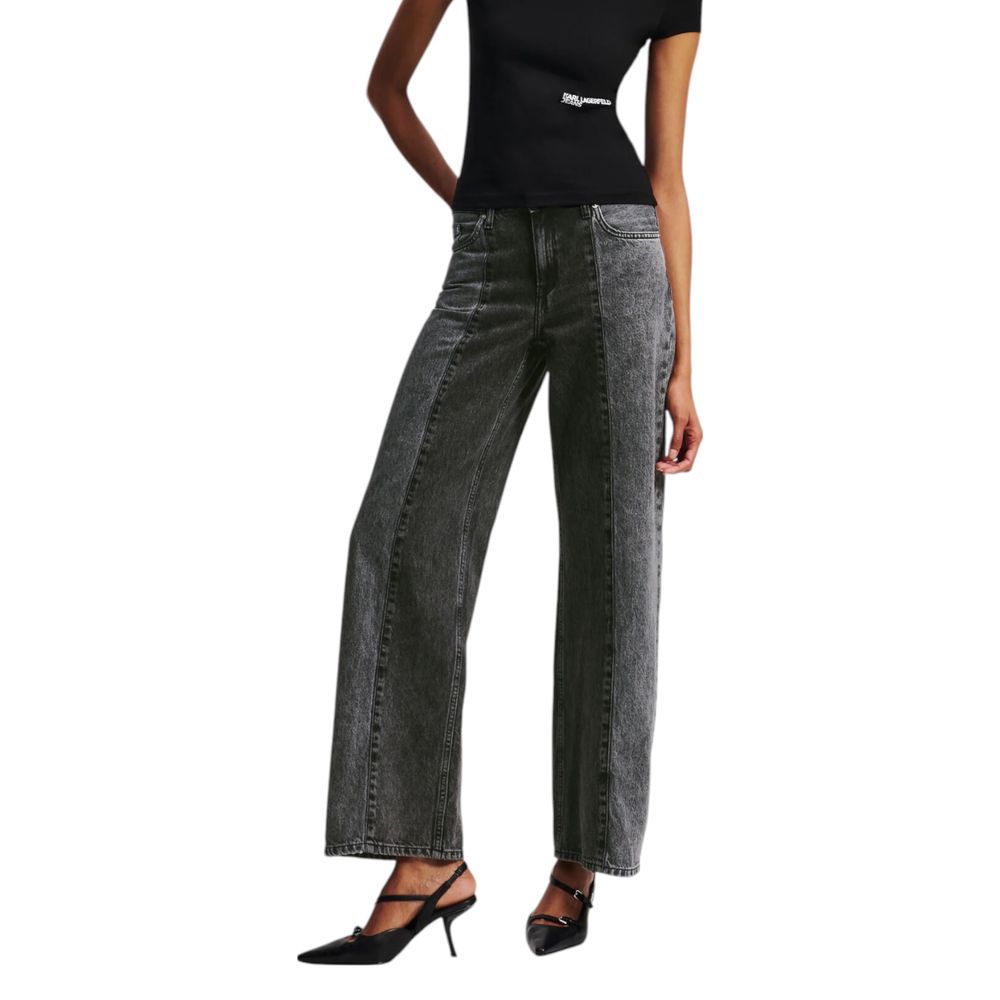 Karl Lagerfeld Black Cotton Relaxed Fit Jeans Karl Lagerfeld