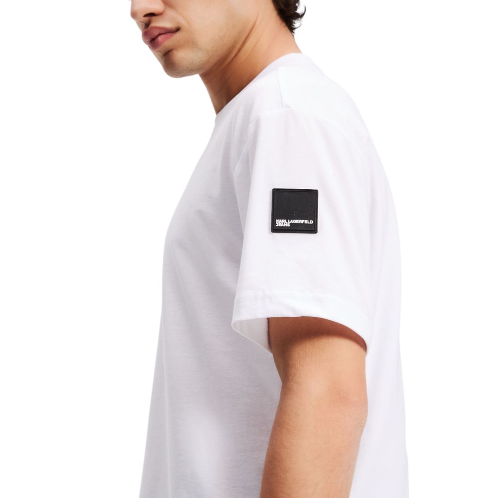 Karl Lagerfeld White Cotton T-Shirt Karl Lagerfeld