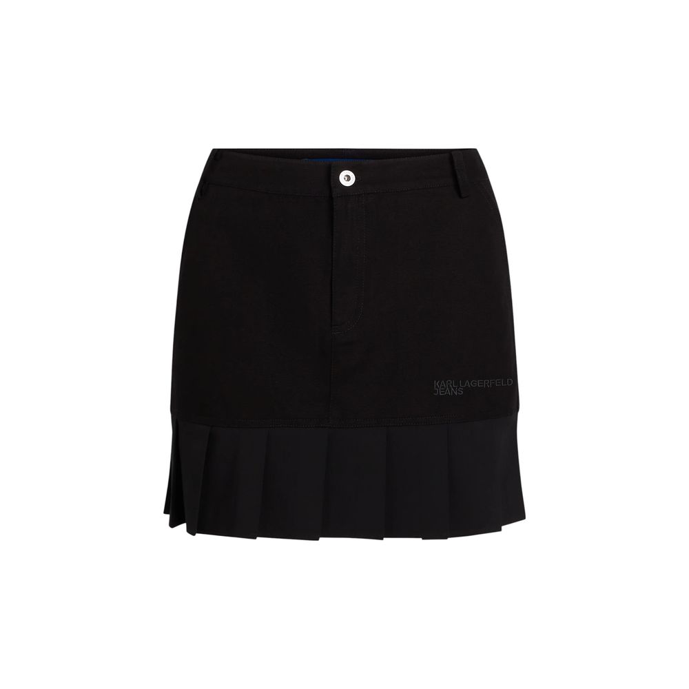 Karl Lagerfeld Black Cotton Mini Skirt Karl Lagerfeld