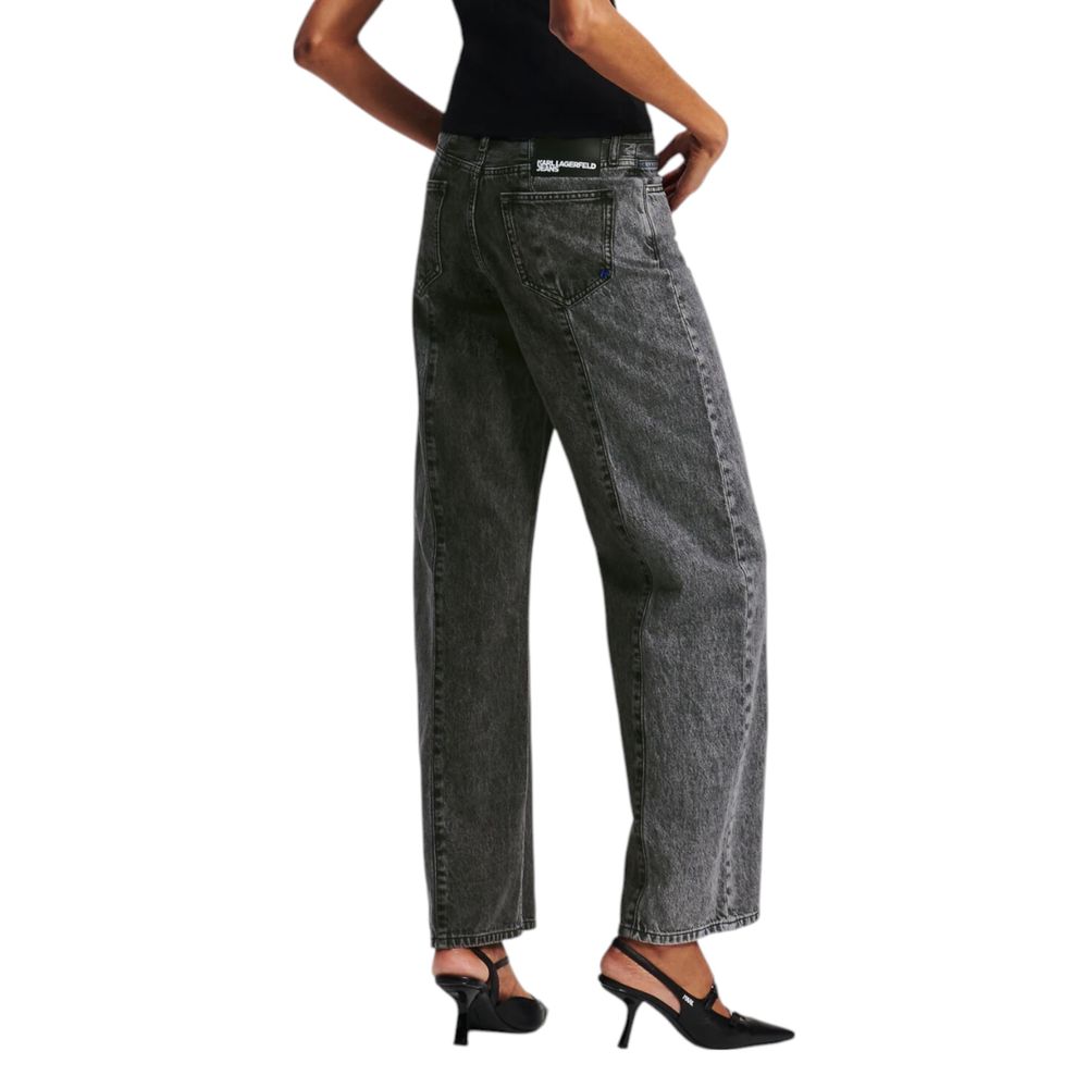 Karl Lagerfeld Black Cotton Relaxed Fit Jeans Karl Lagerfeld
