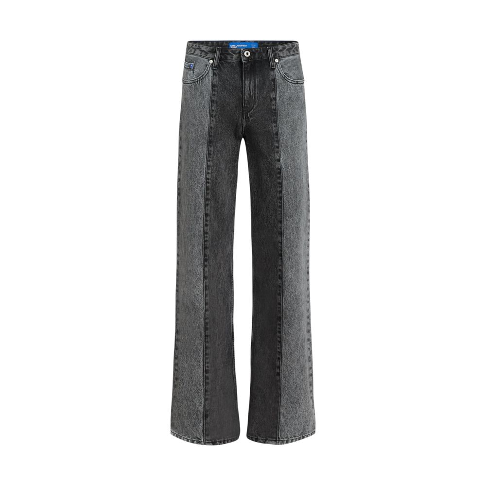 Karl Lagerfeld Black Cotton Relaxed Fit Jeans Karl Lagerfeld