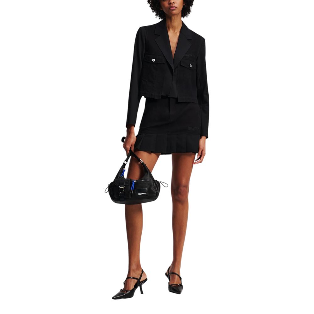 Karl Lagerfeld Black Polyester Blazer Karl Lagerfeld