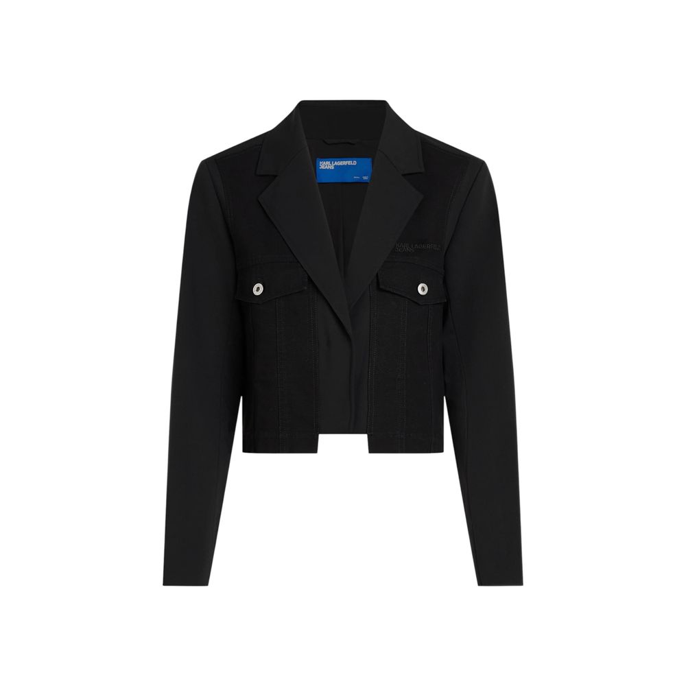 Karl Lagerfeld Black Polyester Blazer Karl Lagerfeld