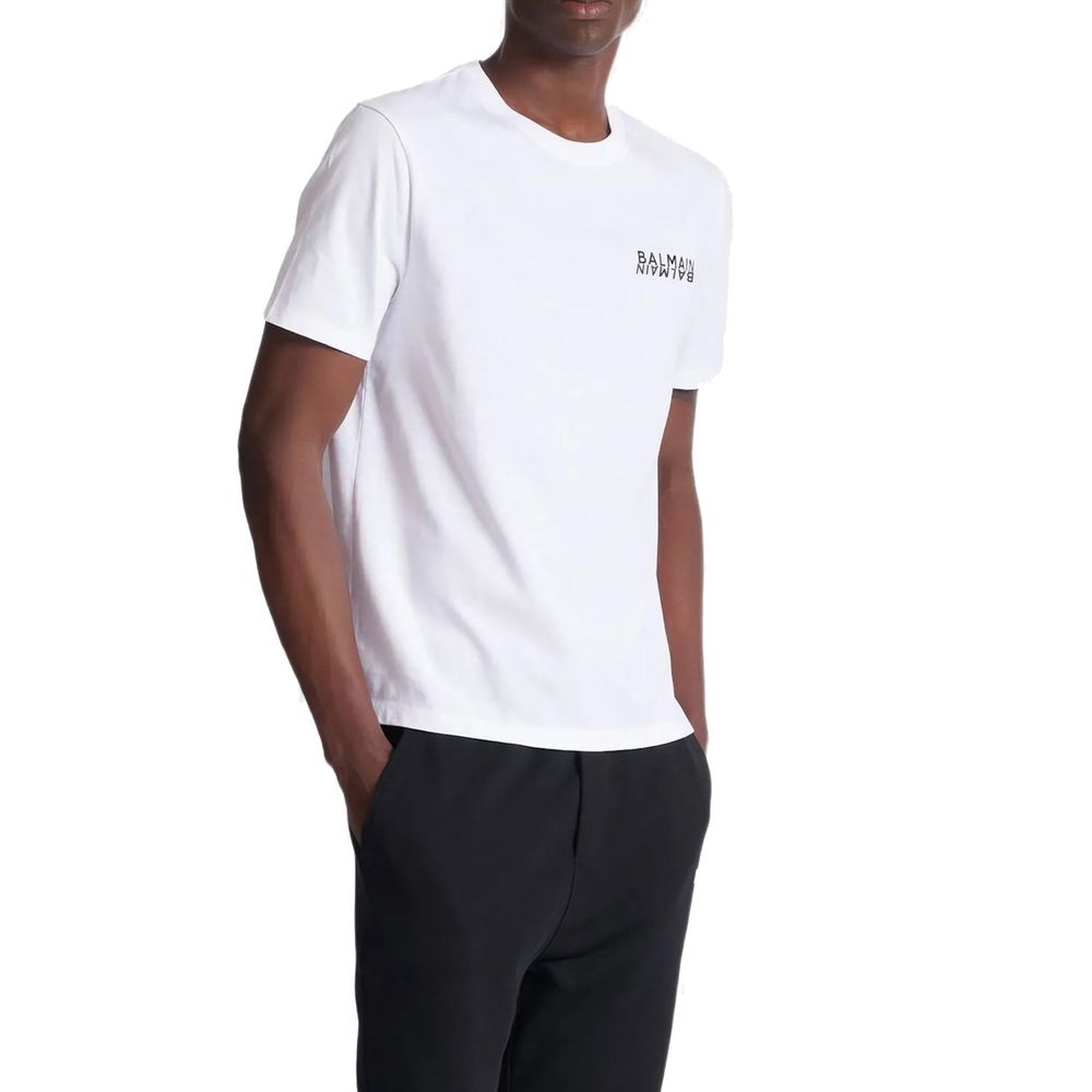 Balmain White Cotton T-Shirt Balmain