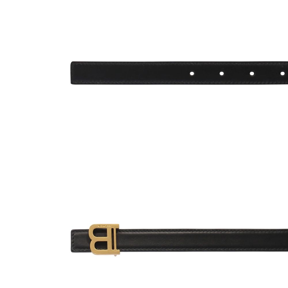 Balmain Black Leather Regular Belt Balmain