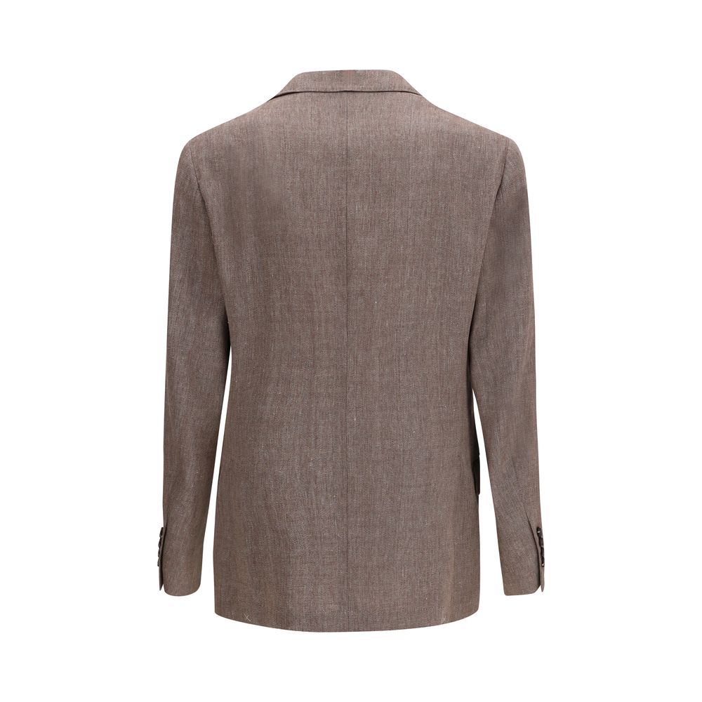 Brunello Cucinelli Brown Linen Blazer Brunello Cucinelli