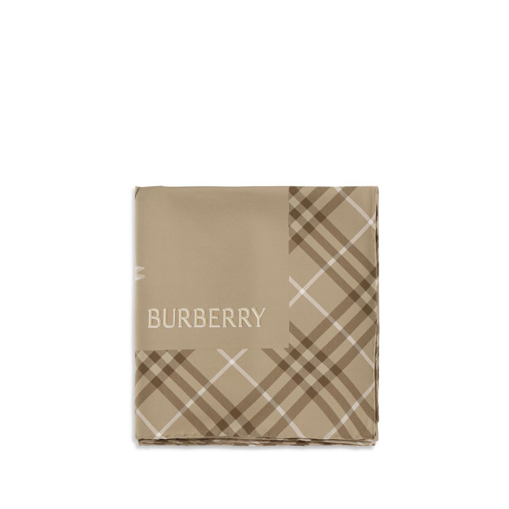 Burberry Beige Silk Scarf Burberry
