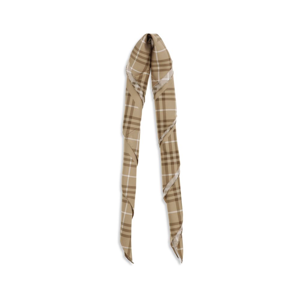 Burberry Beige Silk Scarf Burberry