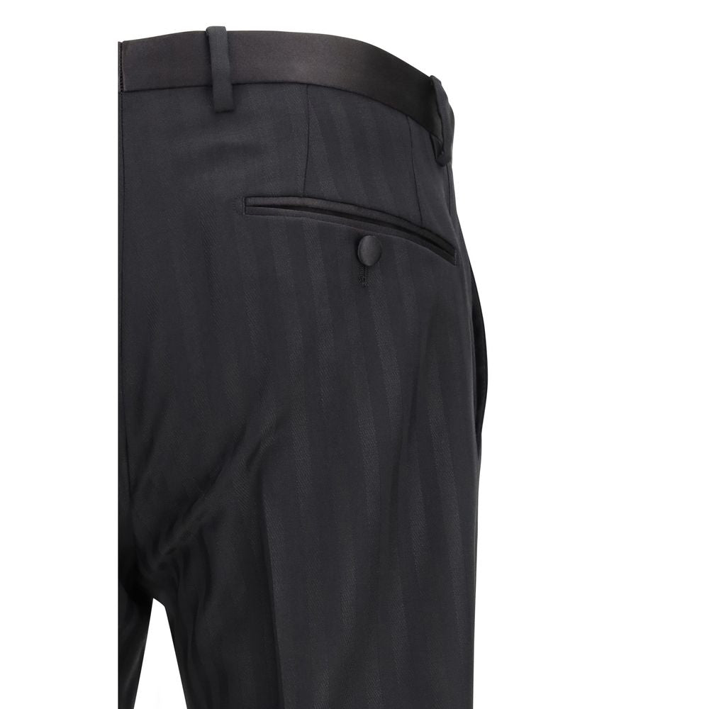 Dolce & Gabbana Black Wool Oves Aries Dress Pants Dolce & Gabbana