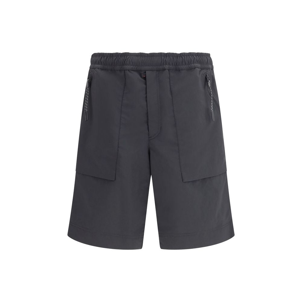 Moncler Grenoble Black Polyester Bermuda Shorts Moncler Grenoble