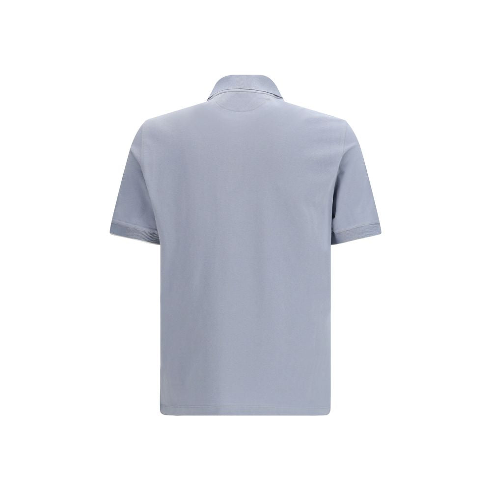 Brunello Cucinelli Blue Cotton Polo Shirt Brunello Cucinelli