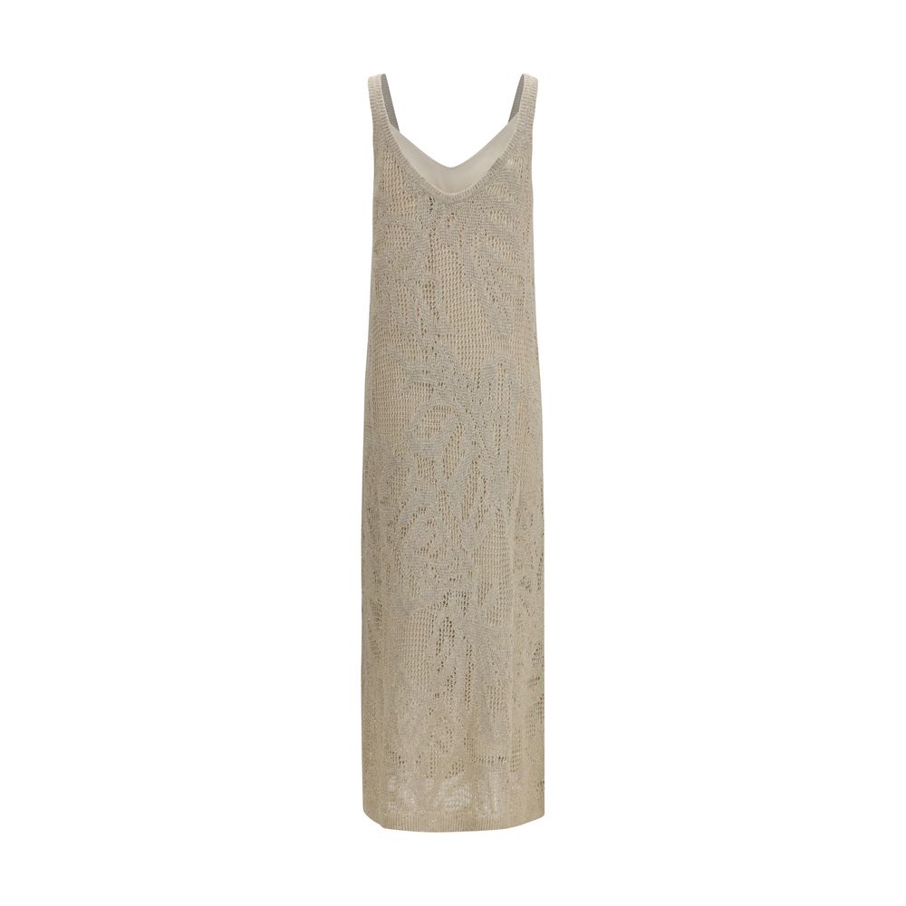 Brunello Cucinelli Beige Linen Casual Dress Brunello Cucinelli